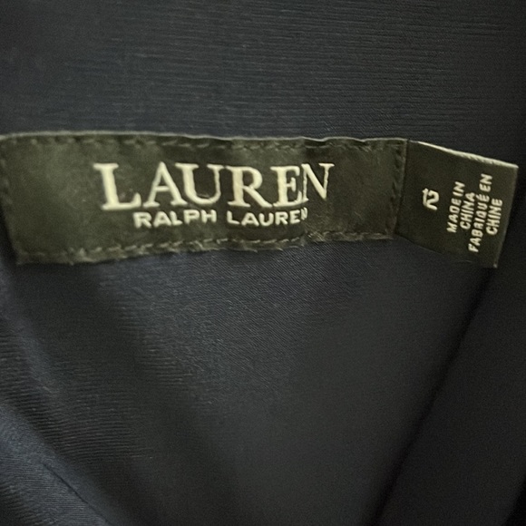Lauren by Ralph Lauren navy dress 12 like new condition - Picture 3 of 3